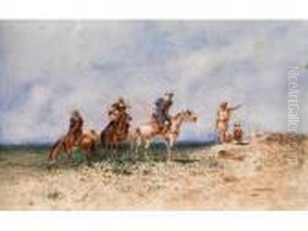 Orientalische Reiter Insteppenlandschaft - view 1
