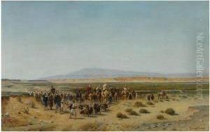 Caravane Dans Le Desert by Narcisse Berchere