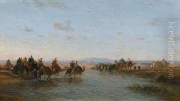 Caravan Crossing A River - view 1