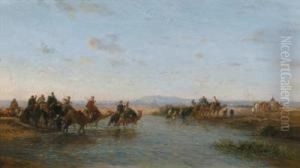 Caravan Crossing A River
