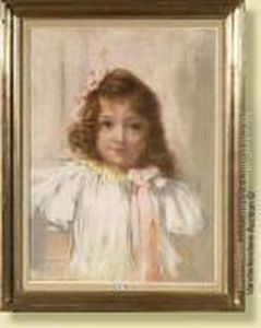 Portrait D'une Fillette, Pastel 
Sur Papier. Signe En Basa Gauche E. Berchmans. Ecole Belge. Dim.: 
59x44cm by Emile Berchmans