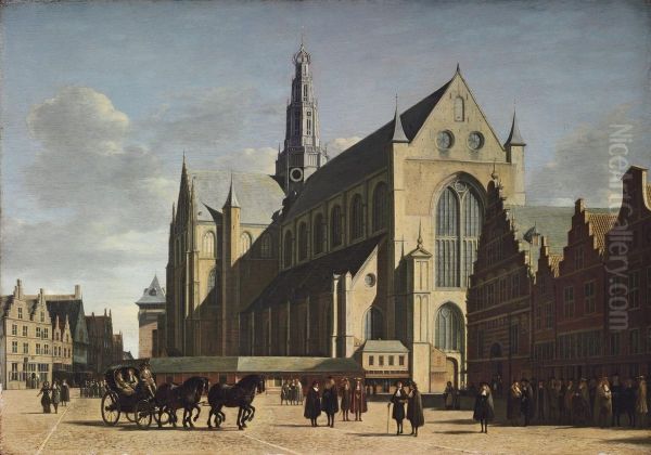 The Grote Markt, Haarlem, Looking South-east, With Saint Bavo's Cathedral - view 1
