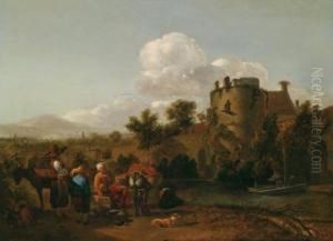 Sulla Via Del Mercato by Gerrit Adriaensz Berckheyde