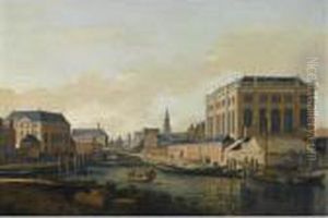 Amsterdam: A View Of The Portuguese And The by Gerrit Adriaensz Berckheyde