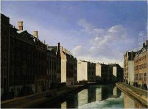 Amsterdam, The Heerengracht From
The Vijzelstraat Looking Towards The Nieuwe Spiegelstraat by Gerrit Adriaensz Berckheyde