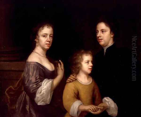 Self Portrait with Husband and Son c.1659-60 by Mary Beale