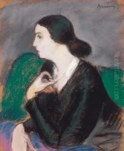 Lady With Green Pearl-lace (the Portrait Of Mrs Jakobovics),about 1928 Lady With Green Pearl-lace (the Portrait Of Mrs Jakobovics),about 1928