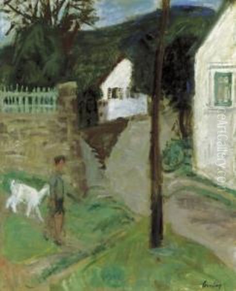 Scene In Zebegeny With Boy And Goat, After 1930 - view 1