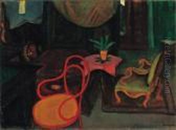 Interior With Red Thonet-chairs, Second Half Of The 1920s - view 1