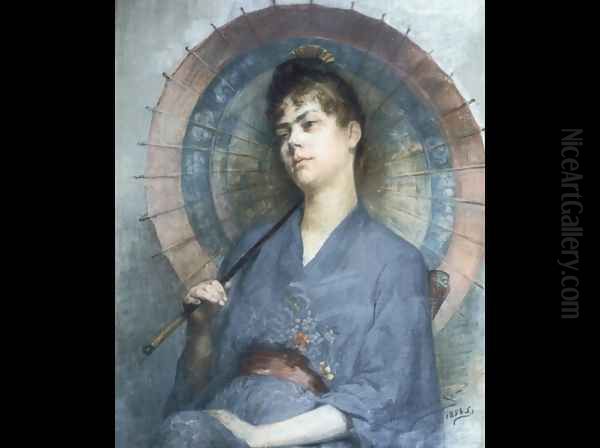 Woman with a Japanese Parasol - view 1