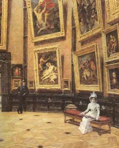 In The Louvre by Louis Beroud