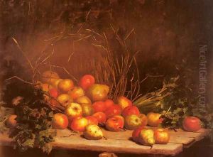 An Overturned Basket Of Fruit And Vegatables by Hubert Bellis