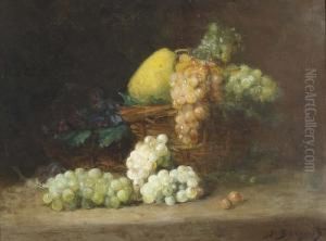 Stillleben Mit Trauben Und Birne. by Denis Pierre Bergeret