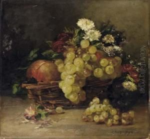 Panier De Fleurs Et De Fruits by Denis Pierre Bergeret