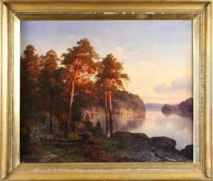 Tillskriven, Insjolandskap by Edvard Bergh