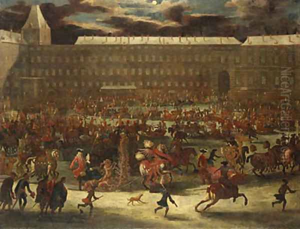 A Sledge Carousel in the Courtyard of the Hofburg, Vienna in the reign of Leopold I - view 1