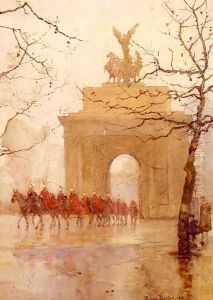 Hyde Park Corner, With Household Cavalry by Rose Barton