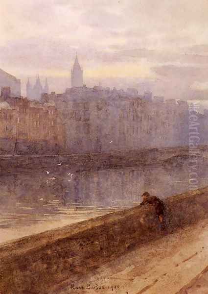 Evening On The River Liffey With St. John's Church In Distance - view 1