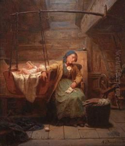 Interior Med Mor Og Barn by Knud Bergslien