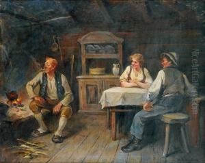 Pike, Gutt Og Eldre Mann I Interior