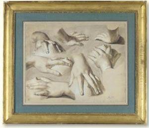 Studies Of Hands On Breasts by Antoine Berjon