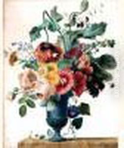 Vase De Fleurs Sur Un Entablement