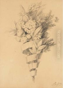 Un Bouquet De Fleurs Dans Un Ruban
