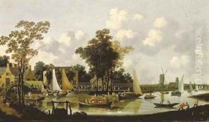 A holiday afternoon on the Zwaenhals, near Rotterdam by Pieter Bout