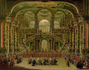 A Dance in a Baroque Rococo Palace by Francesco Battaglioli