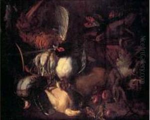 Nature Morte Aux Gibiers Et Poissons by Nicasius Bernaerts
