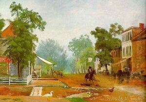 Village Street in Woodstock, Virginia 1867 by Frank Buchser