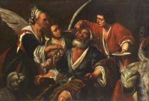 Tobie Rendant La Vue A Son Pere by Bernardo Strozzi