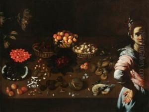 Grande Tavolo Con Natura Morta E Figura Femminile Grande Tavolo Con Natura Morta E Figura Femminile