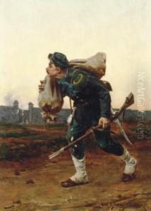 Soldier On A Battlefield by Etienne Prosper Berne-Bellecour