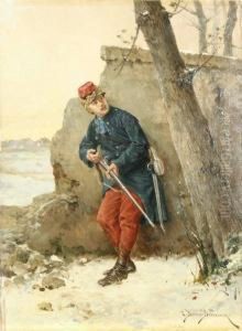 Soldier On Alert by Etienne Prosper Berne-Bellecour