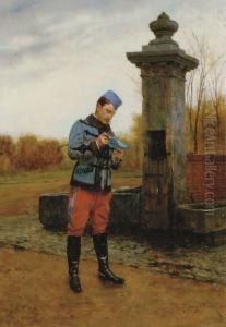 A Letter From Home by Etienne Prosper Berne-Bellecour