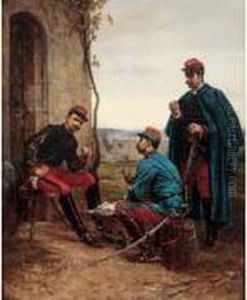 < L'heure Du Cafe >. by Etienne Prosper Berne-Bellecour