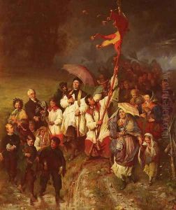 Der Erhorte Bittgang. Eine Prozession Vom Regen Uberrrascht by Peter Baumgartner