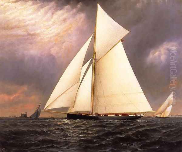 The Seawanhaka Corinthian Yacht Club Cutter 'Bedouin' off Execution Rocks Lighthouse - view 1