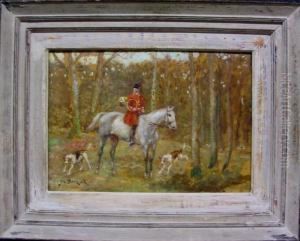 Description:jager Te Paard In Het Bos by Georges, Geo Bernier