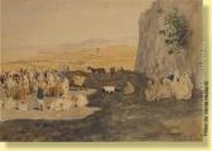 Campement Nomade (orientaliste) by Edmund Berninger