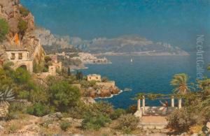 Italian Coastal Landscape. by Edmund Berninger