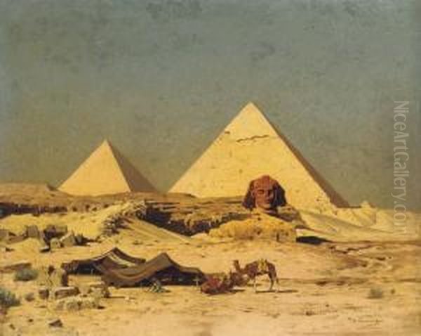 The Sphinx And Pyramids At Gizeh - view 1