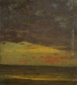 Sonnenuntergang Uber Dem Golf Von Neapel by Edmund Berninger