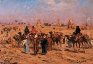 Caravane Devant Les Portes Du Caire by Edmund Berninger