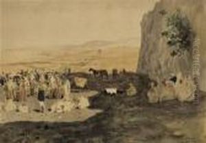 Arabischer Markt Bei Constanti by Edmund Berninger