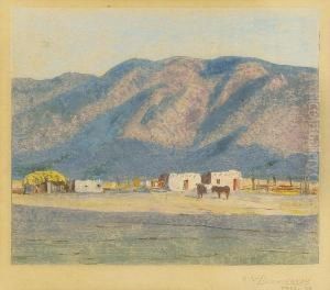 Adobe Houses, Taos, New Mexico by Oscar Edmund Berninghaus