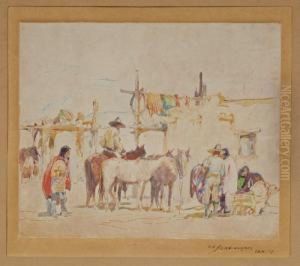 Taos Pueblo by Oscar Edmund Berninghaus