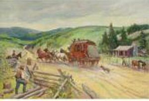 Stagecoach Through The Missouri Hills