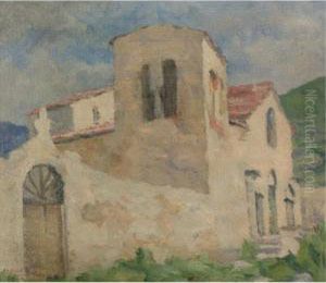 A Church In Taos by Oscar Edmund Berninghaus